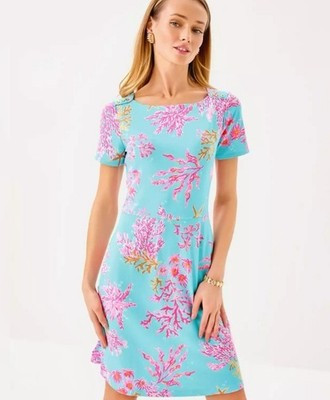 NWT Lilly Pulitzer Sz Small Bray Dress  UPF 50+  Multi Royal Coral Blue Pink | eBay US