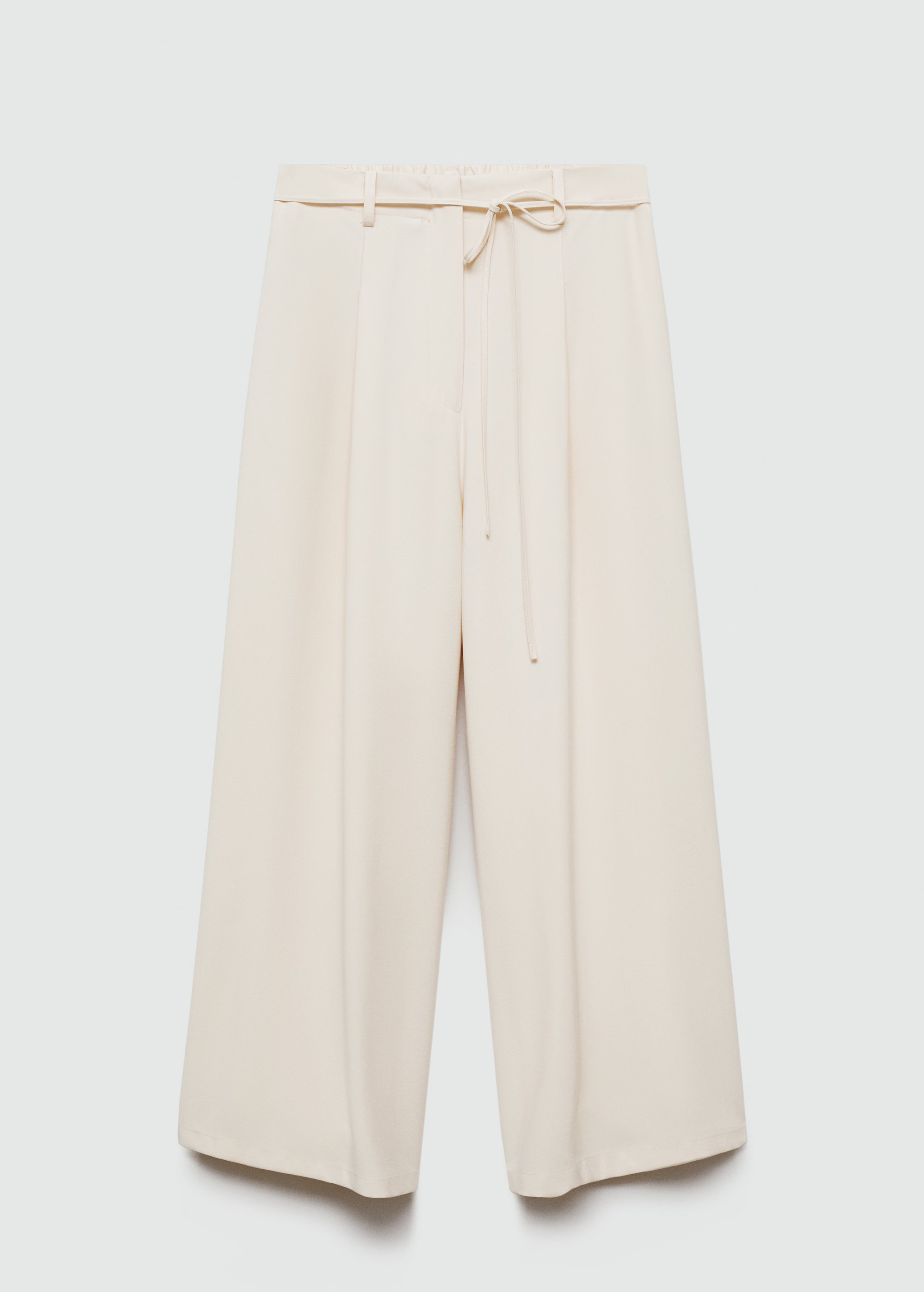 Wideleg trousers with elastic waist | MANGO (UK)