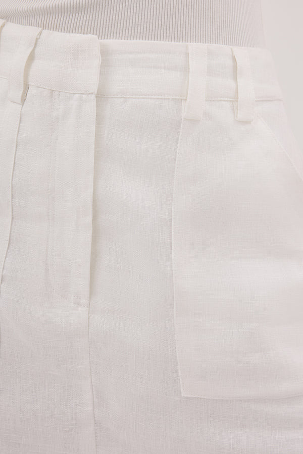 EVA OFF WHITE LINEN SKORT | DISSH