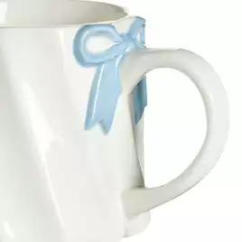 Argos Home Scalloped Blue Bow Cream Mug | argos.co.uk