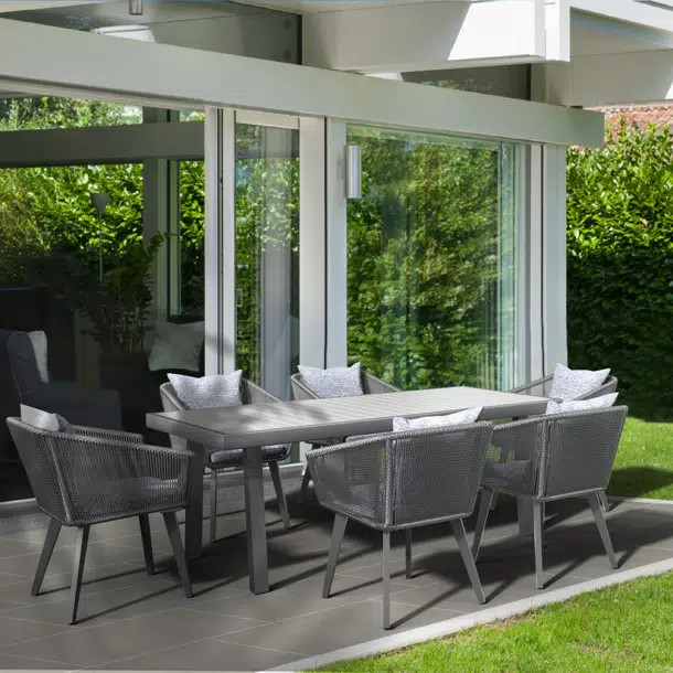 Aster 6 - Person Rectangular Extendable Outdoor Dining Set | Wayfair North America