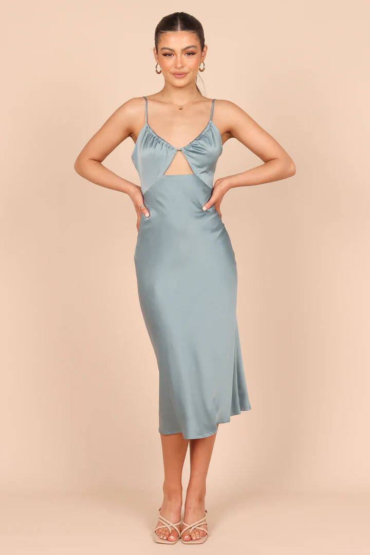 Poppy Cut Out Midi Dress - Blue | Petal & Pup (US)