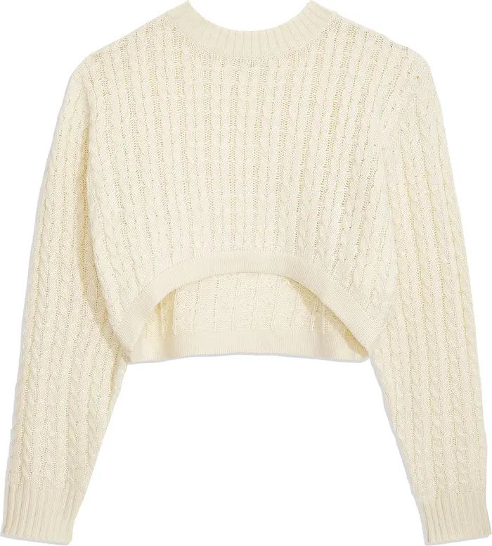 WEWOREWHAT Cable Knit Crop Pullover Sweater | Nordstromrack | Nordstrom Rack