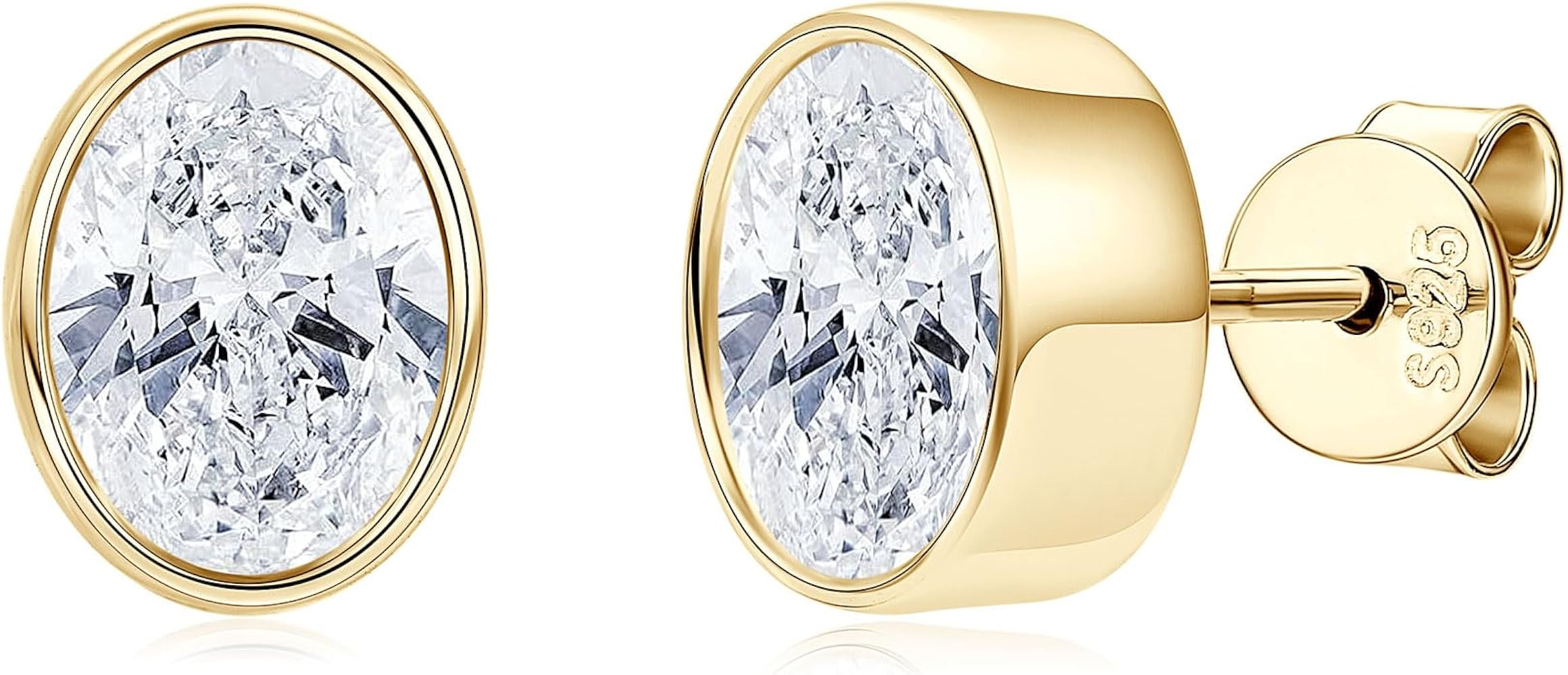 1.5CT Oval Moissanite Stud Earrings, D Color 6x8mm Oval Cut Moissanite 925 Sterling Silver Stud E... | Amazon (US)