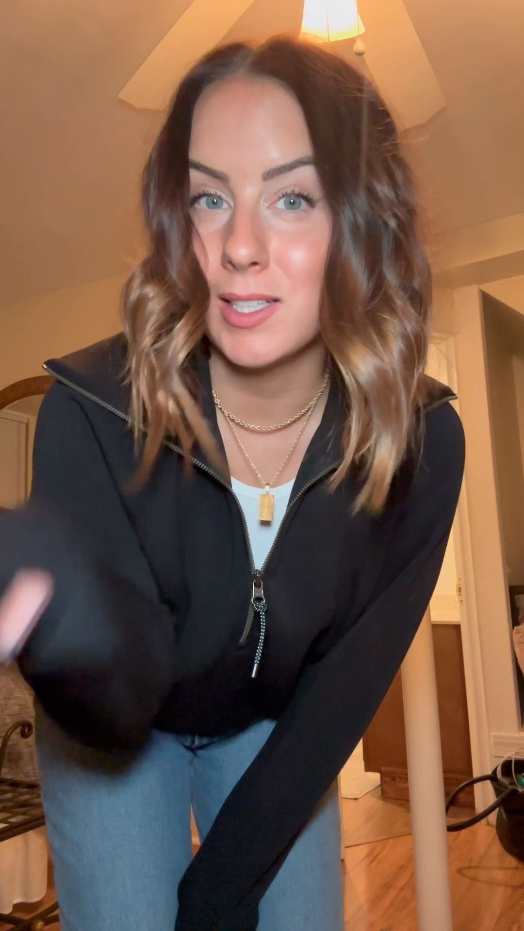 Casual night out outfit for winter - pullover on sale with code laurenmxspanx & my jacket + jeans are up to 50% off!! M tops, petite jacket, 28s denim, size down .5 in doc martens 

#loungewear #casualoutfit #jacket 

#LTKSeasonal #LTKstyletip #LTKsalealert