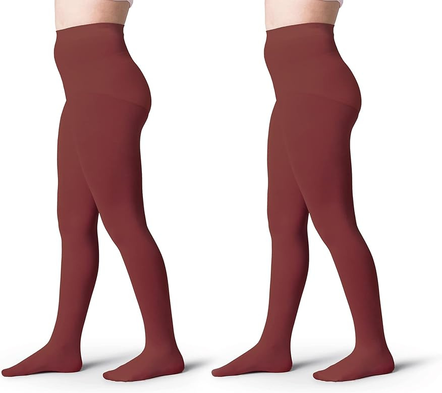 Silky Toes Girls' Opaque Microfiber Tights 1 or 2 Pairs Black White or Colored Nylon Stockings fo... | Amazon (US)