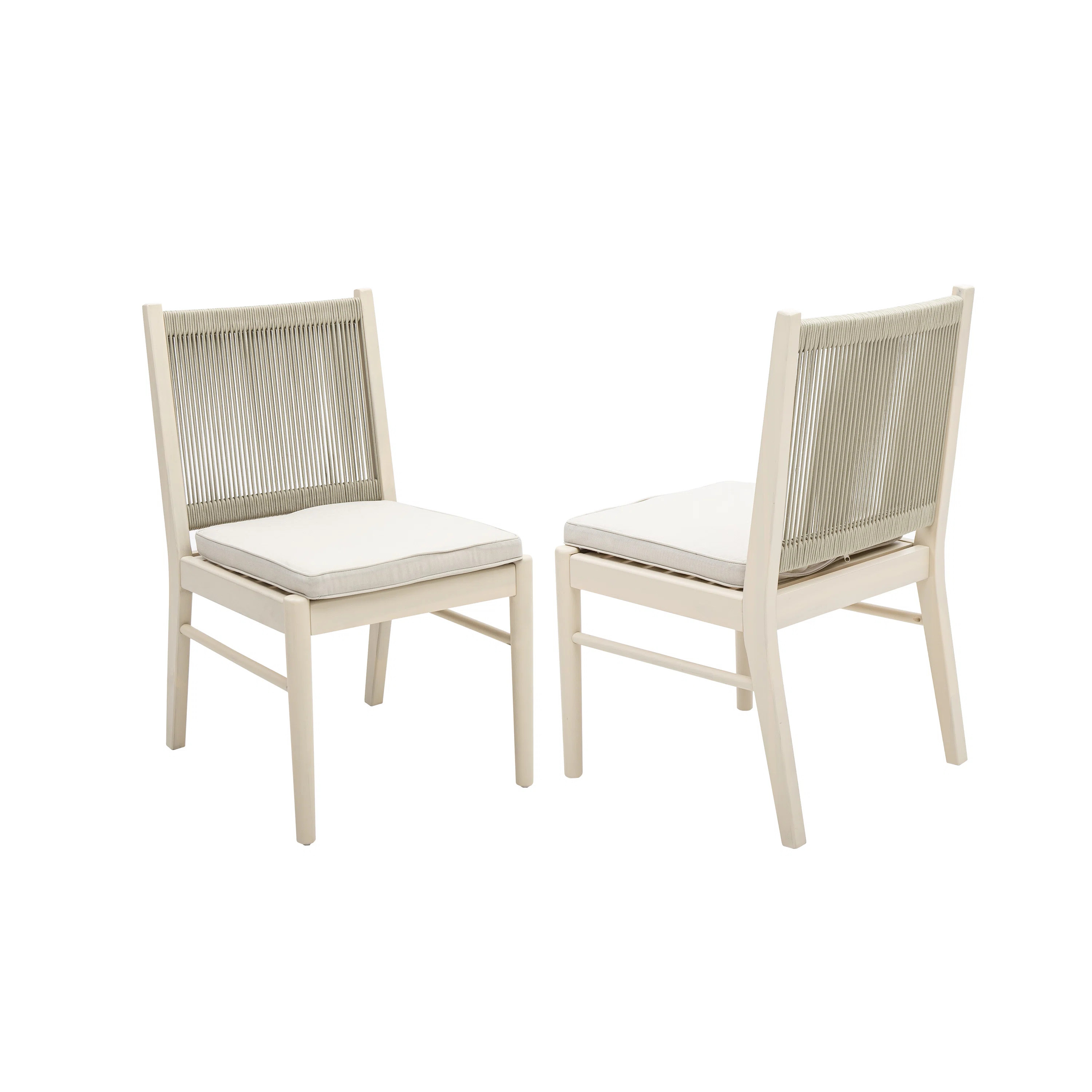 Chamaine Wood Outdoor Dining Side Chair with Cushion (Set of 2) | Wayfair North America