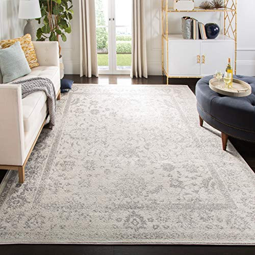 SAFAVIEH Adirondack Collection Area Rug - 8' x 10', Ivory & Silver, Oriental Distressed Design, Non-Shedding & Easy Care, Ideal for High Traffic Areas in Living Room, Bedroom (ADR109C), Ivory/Silver | Amazon (US)