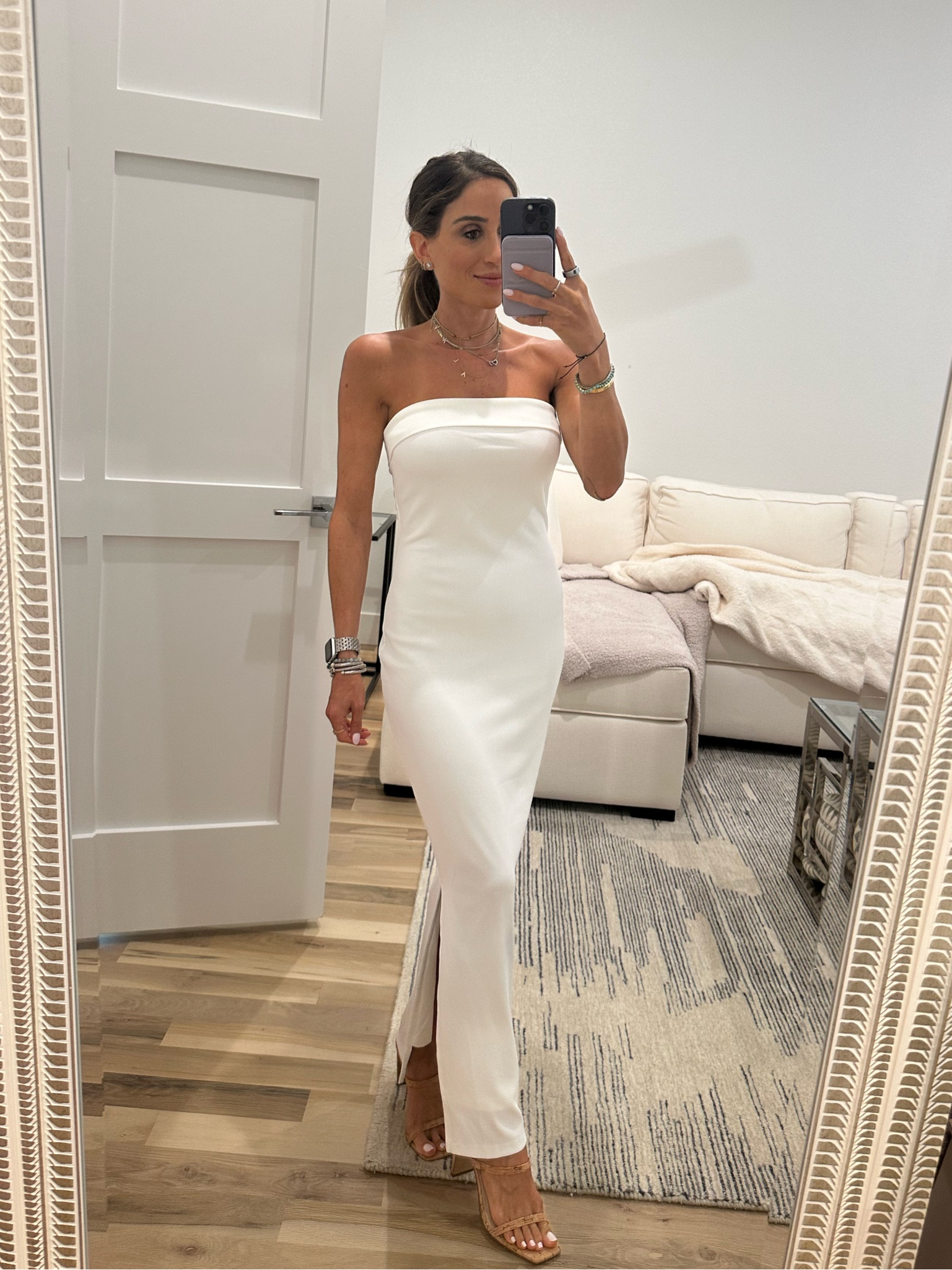 White strapless dress smallest size on sale petite friendly 

#LTKFindsUnder100 #LTKFindsUnder50 #LTKSummerSales