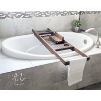 Wood Bath Tray Board, Bathroom Spa Shelf, Relaxation, Self Care, Gifts For Her Mom, Wine, Reading, T | Etsy (US)