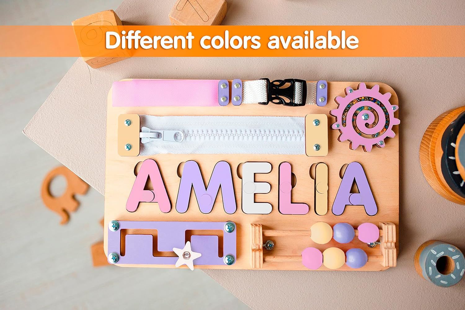 Name Puzzle Busy Board Personalized Baby Gift Wooden Puzzle Montessori Toys Learning Board Toddle... | Amazon (US)