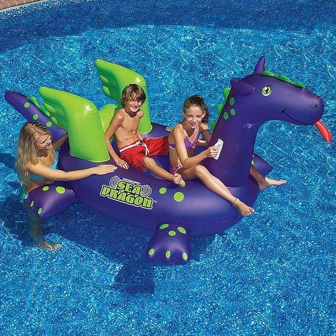 SWIMLINE Original 90621 Giant Inflatable Swan Pool Float Floatie Ride-On Lounge W/Stable Legs Win... | Amazon (US)