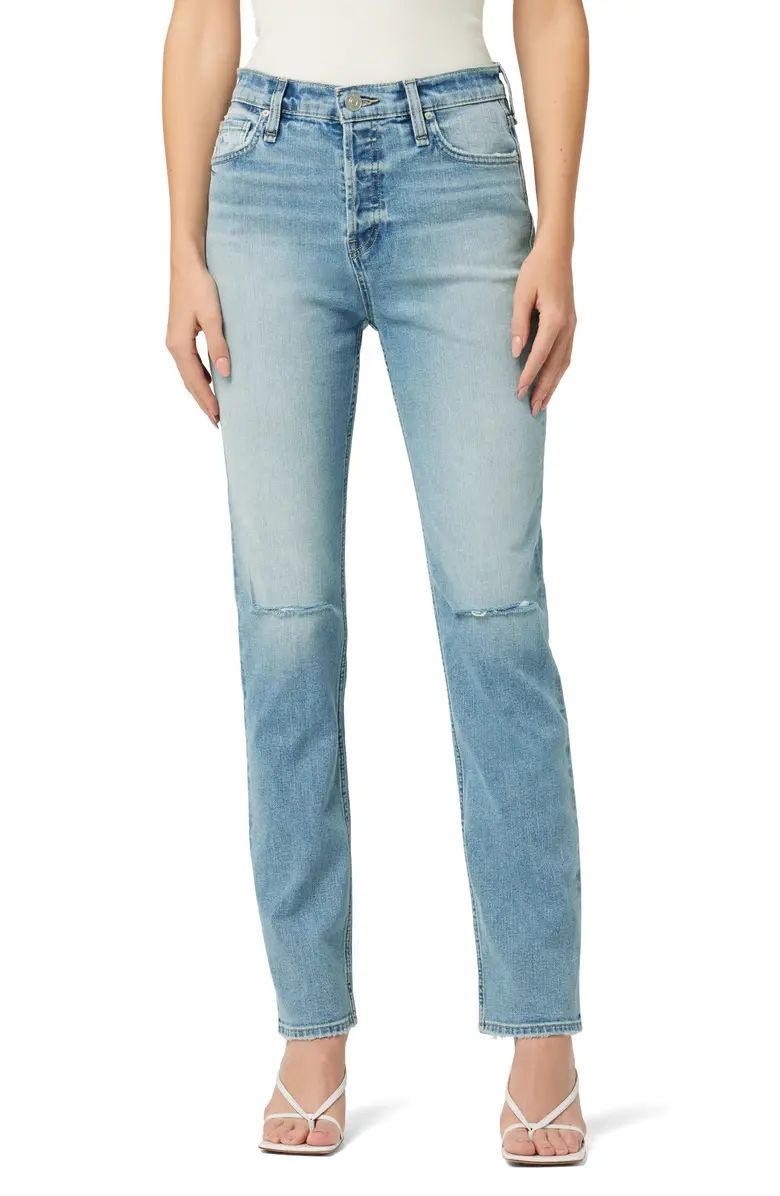 Holly Distressed High Waist Straight Leg Jeans | Nordstrom