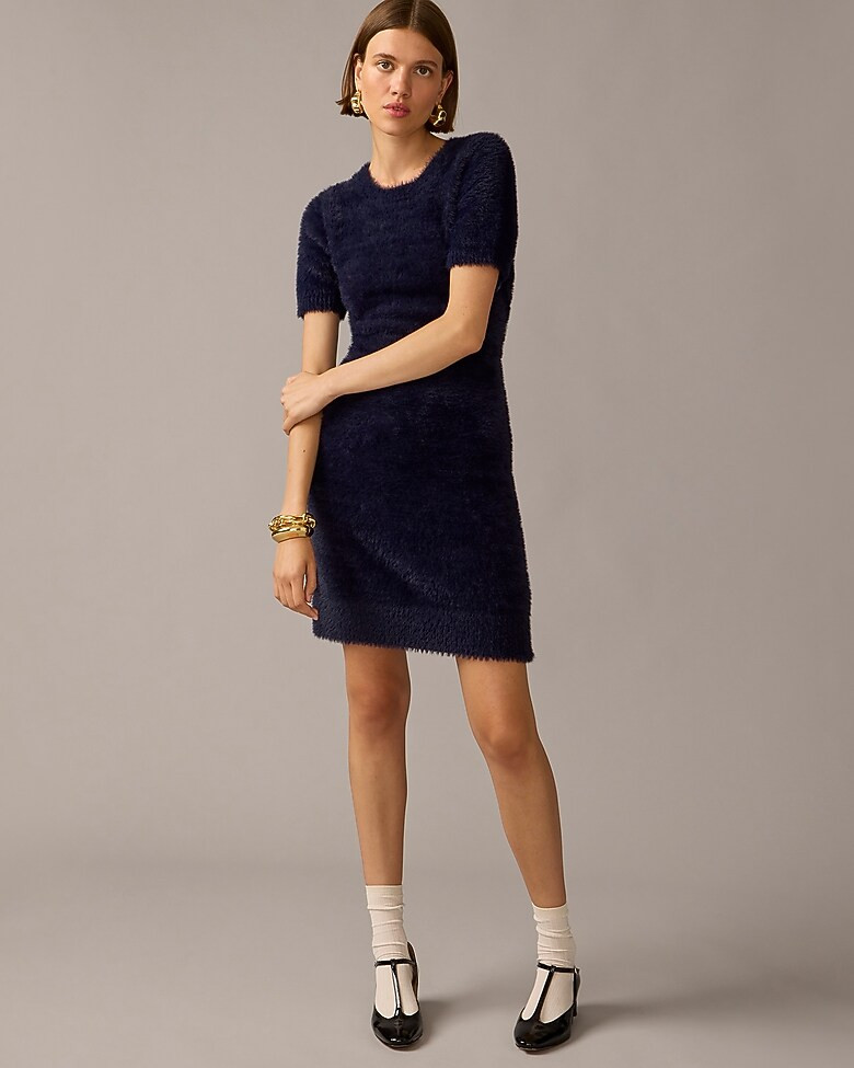 Short-sleeve sweater-dress in brushed yarn | J. Crew US