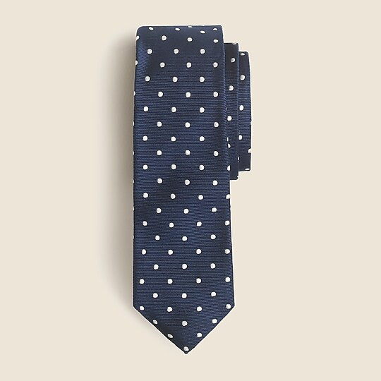 Italian silk repp tie in dot | J. Crew US