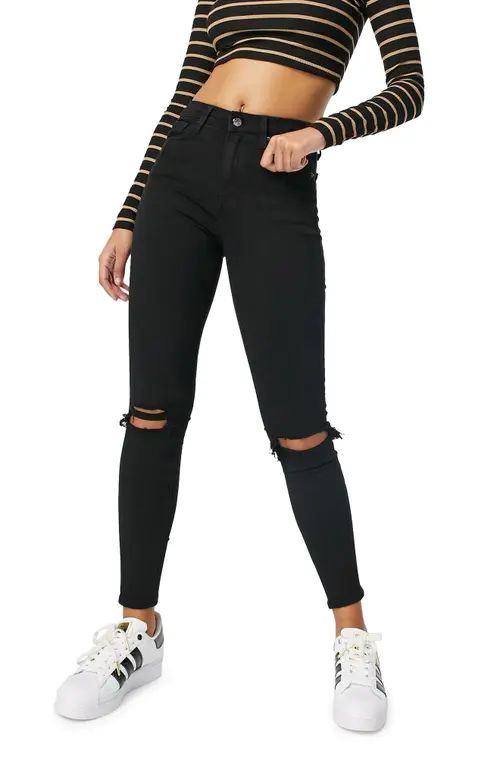 Topshop Jamie Ripped Ankle Skinny Jeans in Black at Nordstrom, Size 32 X 30 | Nordstrom