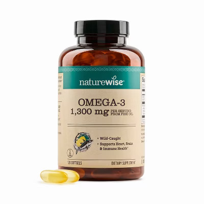 NatureWise Ultra Omega 3 Fish Oil 2200 mg – 1300 mg Omega-3 - Triglyceride Form - Wild-Caught Fish Oil + EPA & DHA  120 Softgels | Target