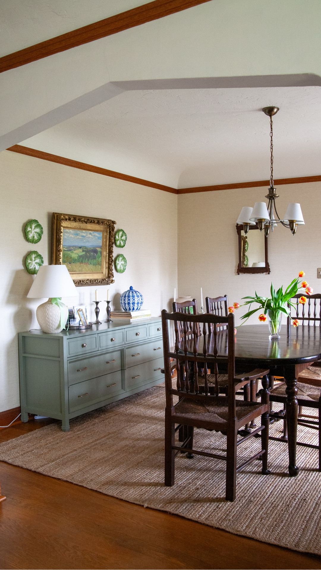 Coved ceilings and one of only two walls in the kitchen? It had to stay. Despite the open floor plan trends. Plus, we can close the doors when Micah smoke up the kitchen cooking steak. Here’s to not messing with old houses sometimes 🫠🙏

#LTKHome