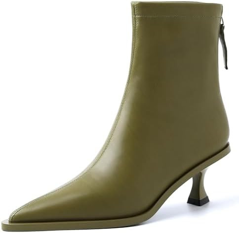 Fashion Ankle Boots For Women Women's Pointed Toe Winter Zipper High Heels Booties | Amazon (US)