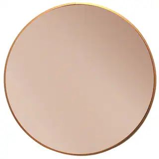 27.5 " Round Wall Mirror, Gold Colored Glass Copper Modern Metal Frame | Bed Bath & Beyond