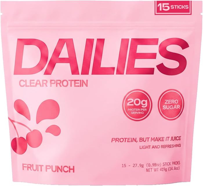 Dailies Clear Protein Powder, Sugar Free Flavor, 20g Whey Isolate & 100 Calories per Serving, Lig... | Amazon (US)