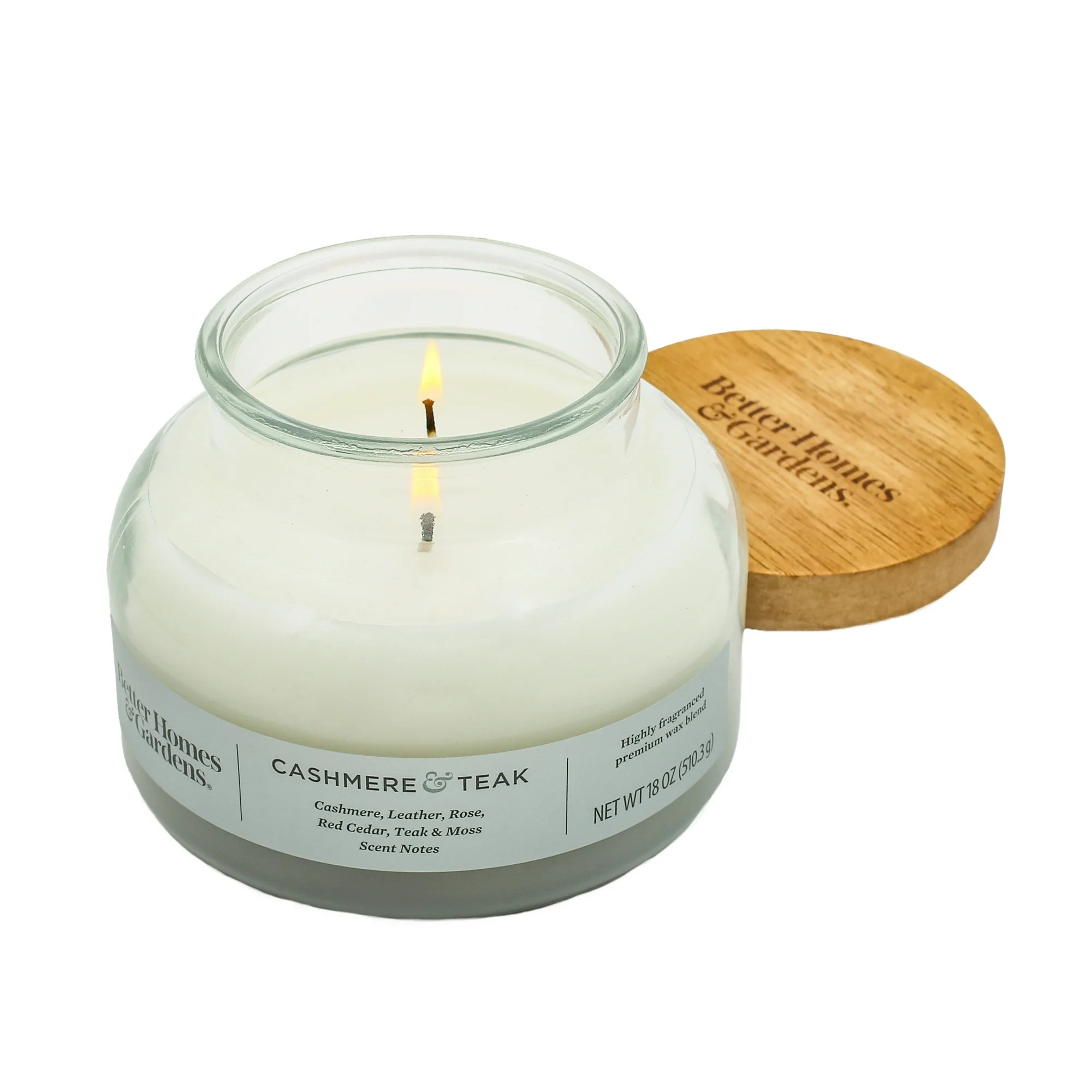 Better Homes & Gardens Cashmere Teak Scented 2-Wick 18oz Ombre Bell Jar Candle | Walmart (US)