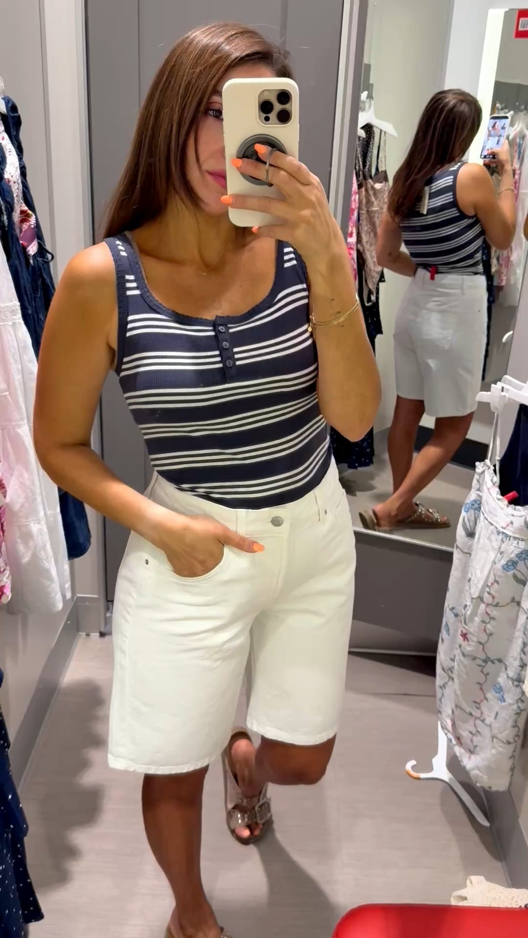 Size small tank, size 8 shorts

#LTKmomlife #LTKootd