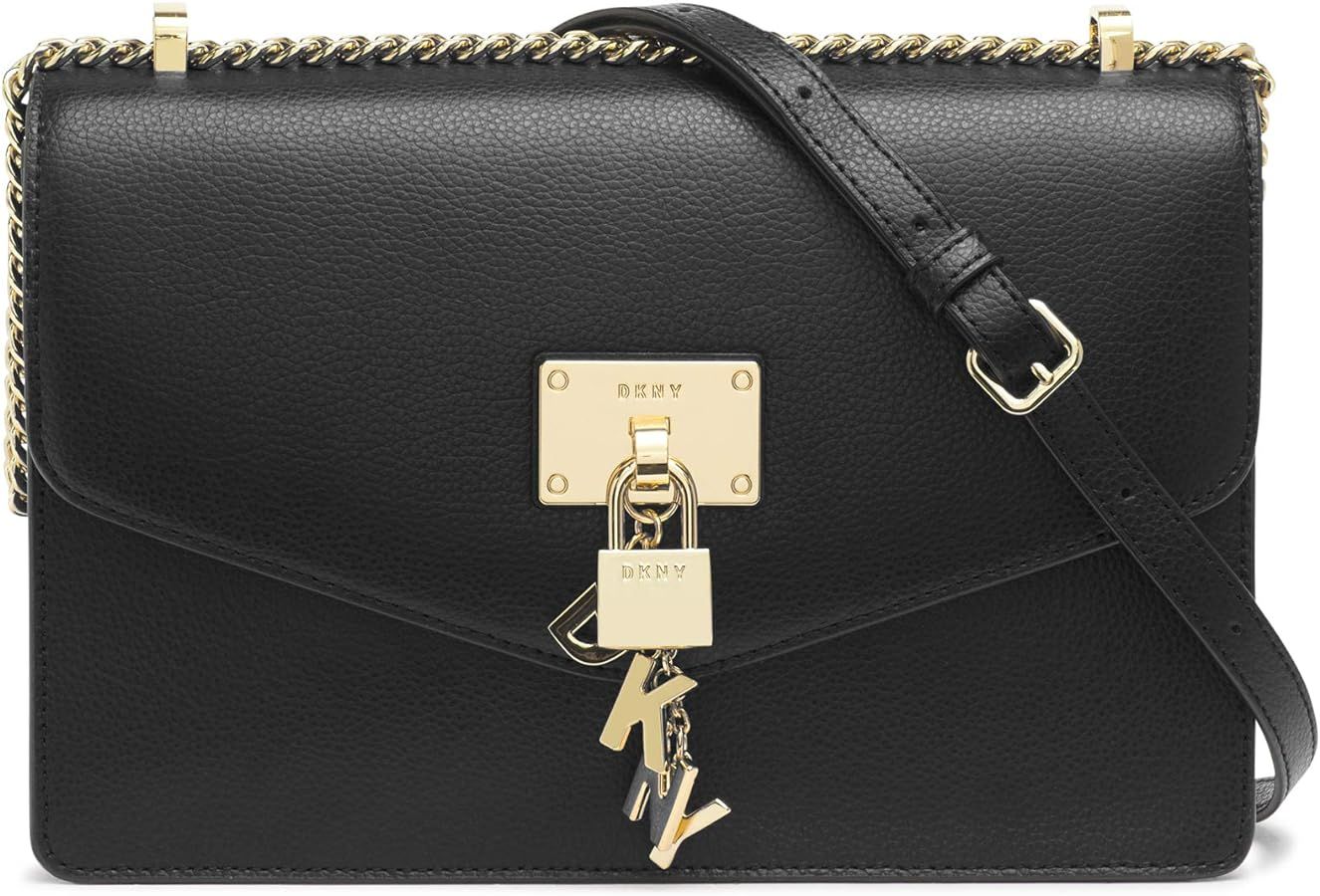 DKNY womens Dkny Elissa Lg Shoulder Bag, Black/Gold, One Size US | Amazon (US)