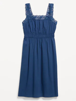 Fit & Flare Smocked-Waist Midi Dress | Old Navy (US)