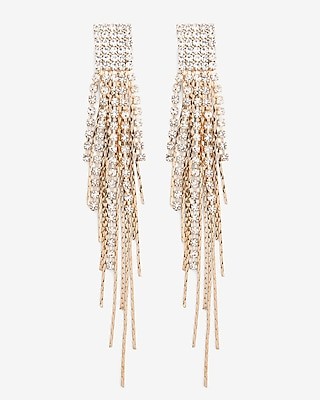 Rhinestone Chain Drop Earrings | Express