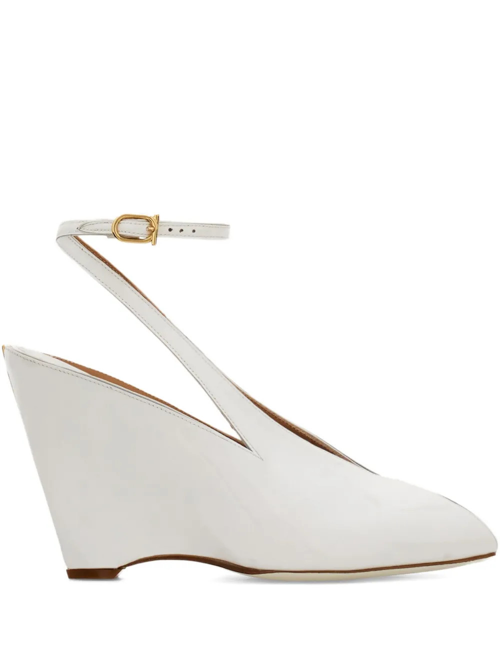Ferragamo 90mm peep-toe wedge pumps - White | Farfetch Global