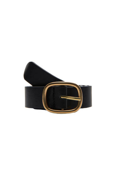 Faux leather oval buckle belt - pull&bear | PULL and BEAR UK