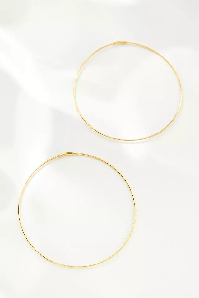 14k Gold Large Delicate Hoop Earrings | Anthropologie (US)
