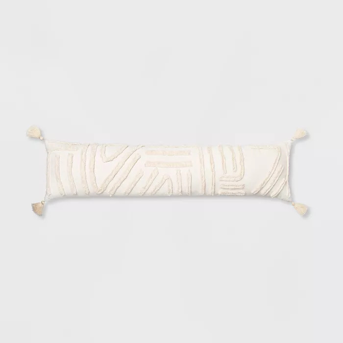 Chenille Embroidered Bed Lumbar Pillow Cream - Opalhouse™ | Target