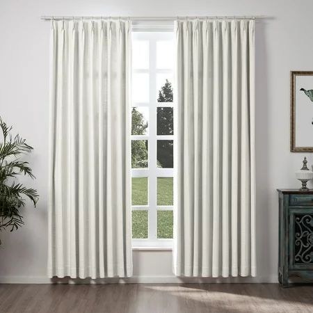 ChadMade Linen Blend Room Darkening Pinch Pleat Curtain for Livingroom Window Treatment 1 Panel 52 x | Walmart (US)