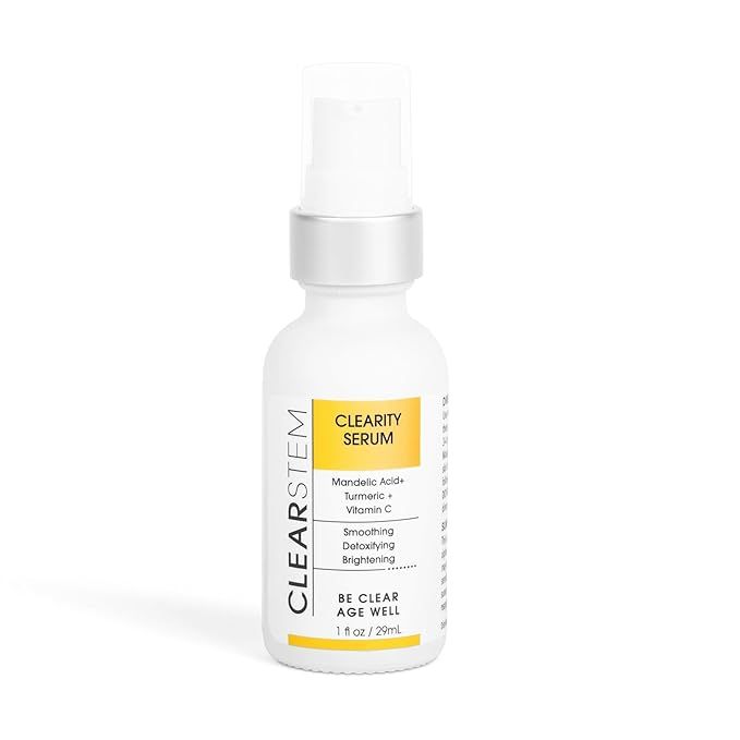 CLEARstem CLEARITY Exfoliating Facial Serum with Vitamin C, Turmeric and Mandelic Acid, 1 Oz | Amazon (US)