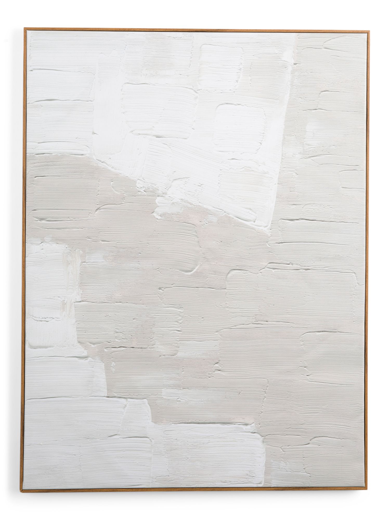 30x40 White On Grey Stone Abstract Walnut Framed Wall Art | TJ Maxx