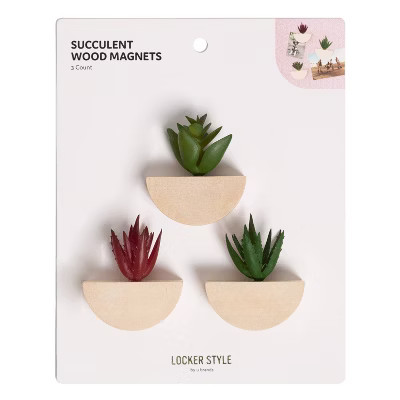 3pk Succulent Locker Magnets - U Brands | Target