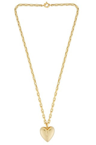 Timeless Pearly Heart Necklace in Gold - Metallic Gold. Size all. | FWRD 