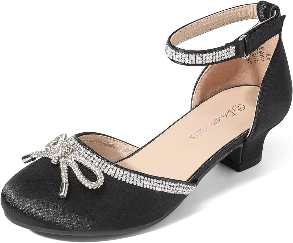 DREAM PAIRS Girls Dress Shoes Pumps Low Heels Sandals Flower Party Wedding Princess | Amazon (US)
