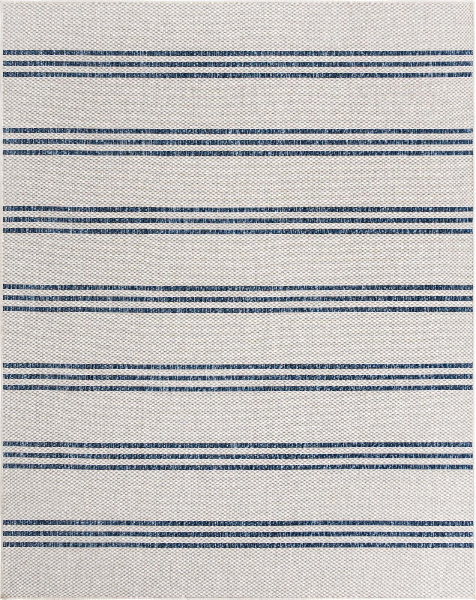 Mcglone Striped White/Blue Indoor/Outdoor Area Rug | Wayfair Professional