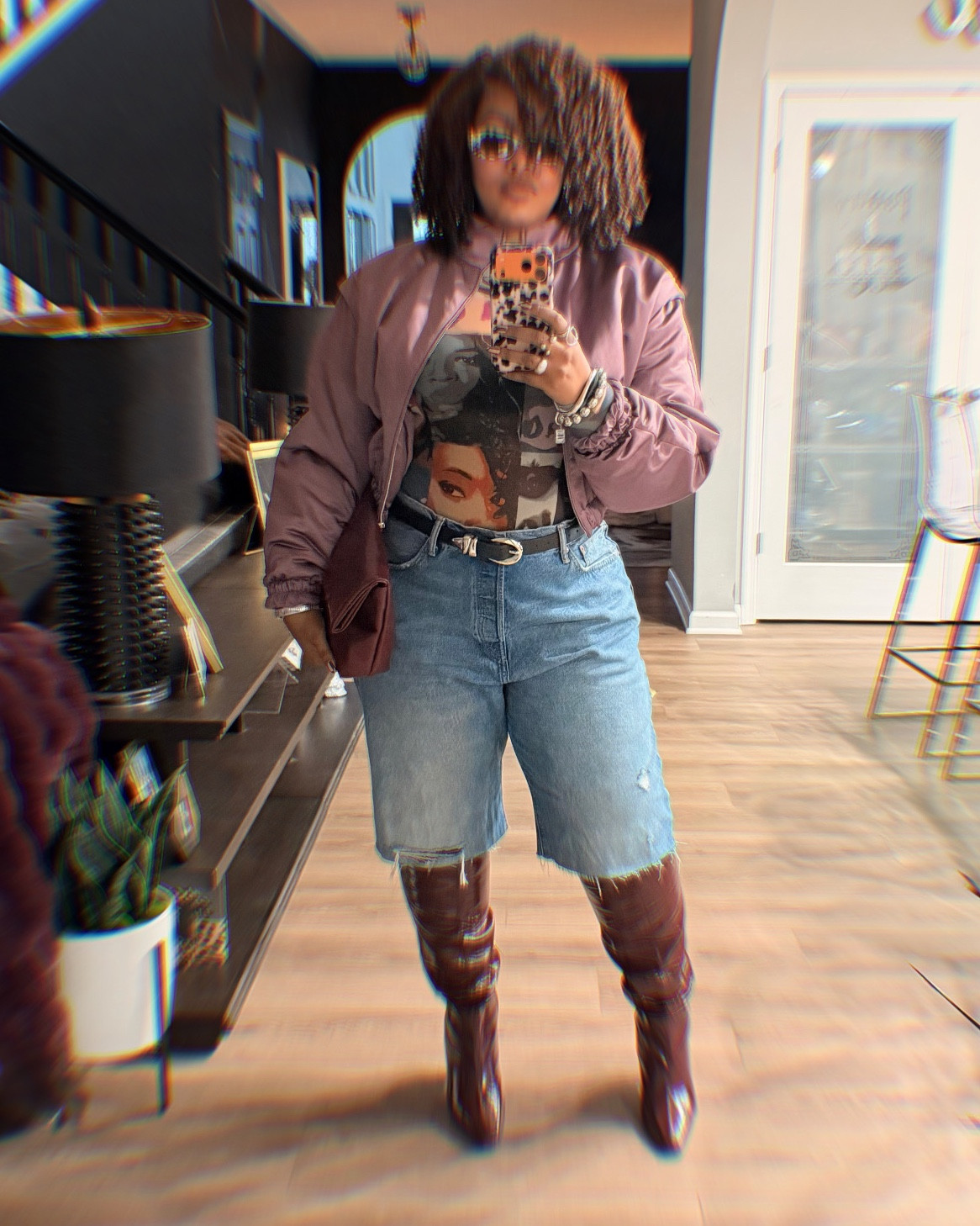 Such a unique shade for a bomber! 💜 #DateNight
Jacket - Zara
Top - Old Fashion Nova 

#LTKOver40 #LTKfoodie #LTKMidsize