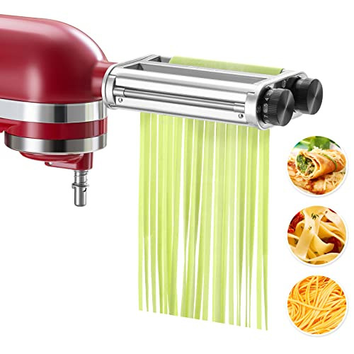 FavorKit Pasta Maker Attachment for KitchenAid Mixers,3 in 1 Set Included Pasta Sheet Roller, Spa... | Amazon (US)