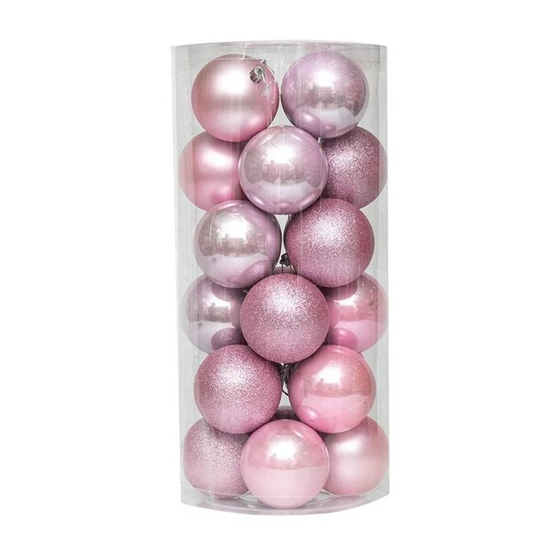 24PCS Christmas Pink Ball Ornaments Tree Decorations for Holiday Wedding Party | Walmart (US)