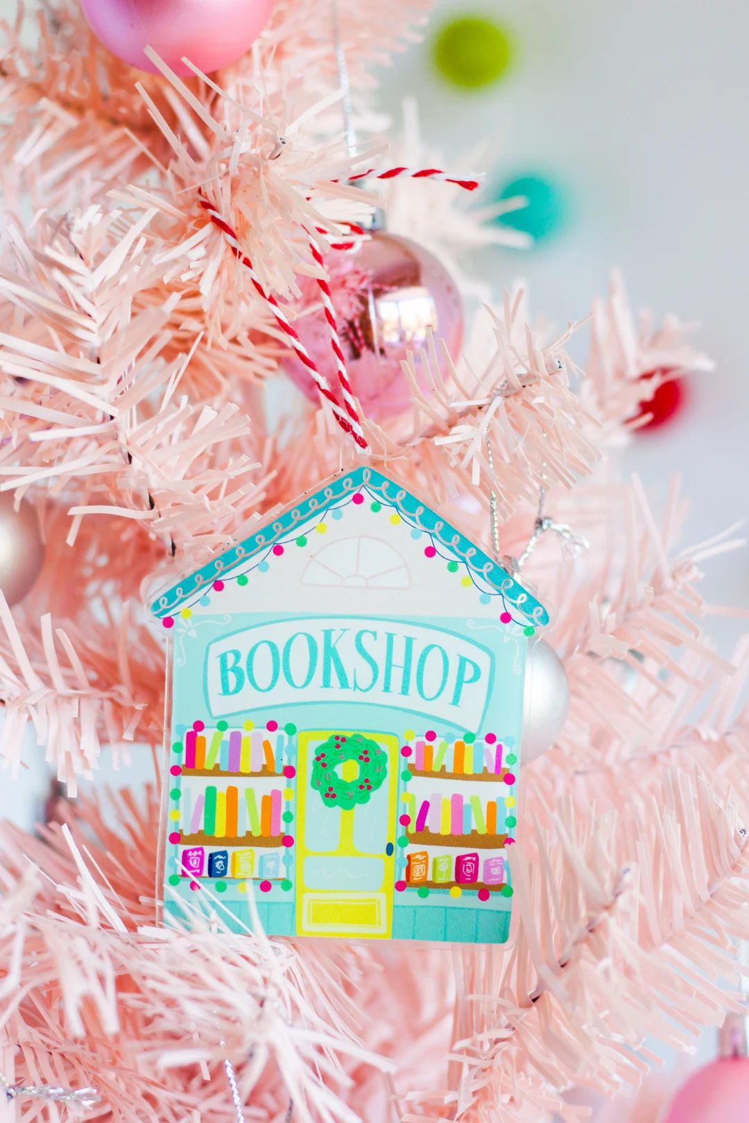 Bookshop Christmas Ornament Acrylic Ornament Holiday - Etsy | Etsy (US)