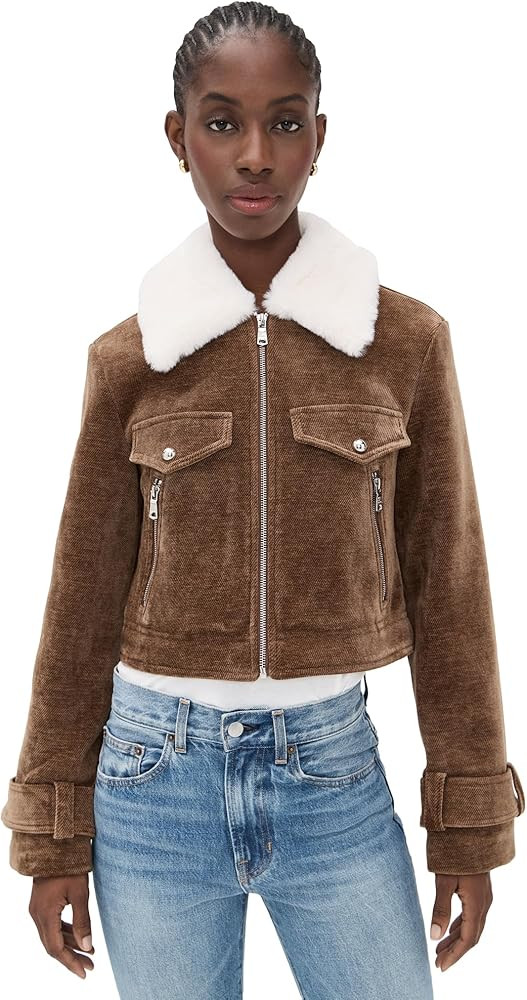 Avec Les Filles Women's Wide Sleeve Corduroy Bomber | Amazon (US)