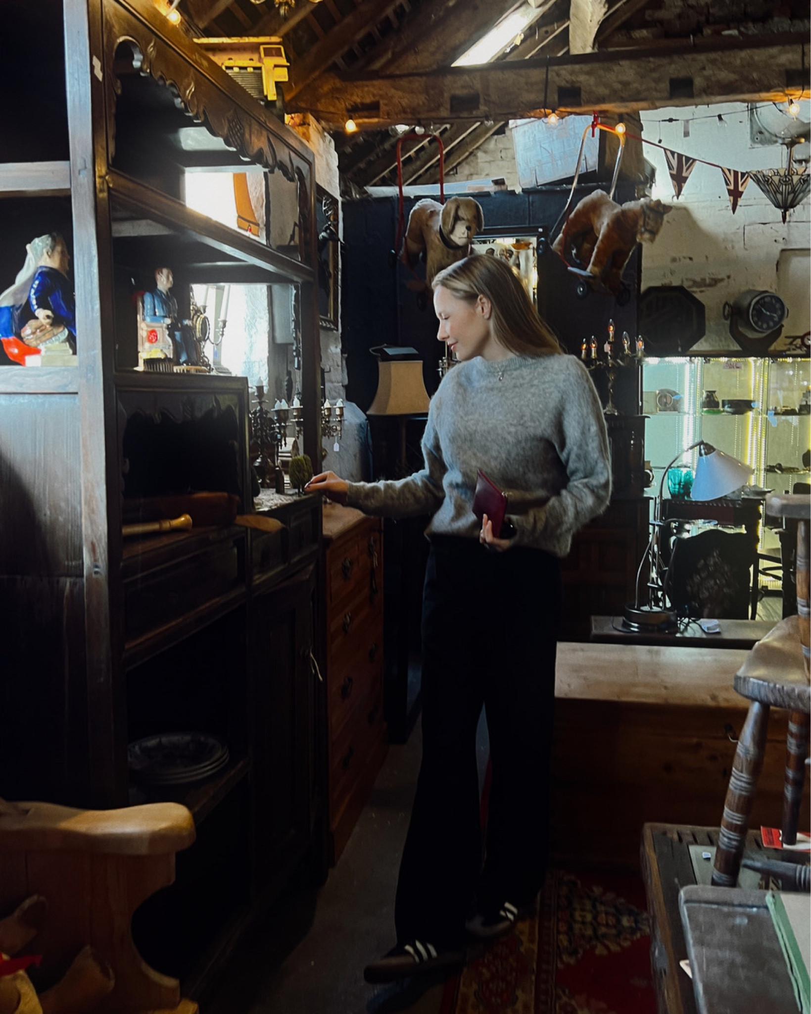 Knit jumper, wool wide leg trousers, black trainers samba, necklace, maroon wallet 

#LTKeurope #LTKstyletip #LTKSeasonal