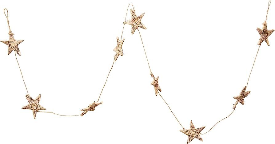 Creative Co-Op 72" L Hand-Woven Dried Natural Lata Star Garlands, Multi | Amazon (US)