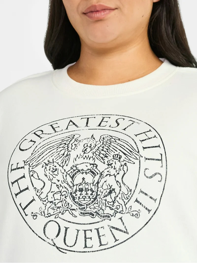Terra & Sky Women's Plus Size Queen Greatest Hits Logo Graphic Sweatshirt with Long Sleeves, Size... | Walmart (US)