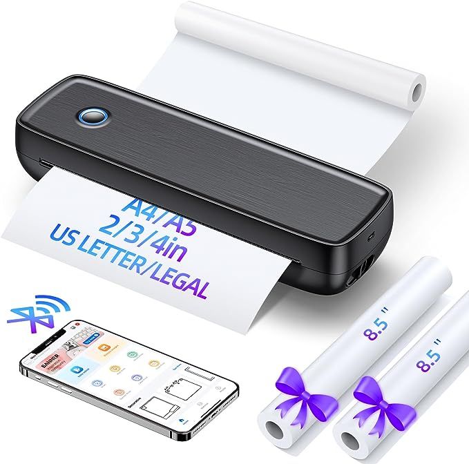 Aixiqee Portable-Wireless-Printer, Thermal-Bluetooth-Printer for Travel, Mini Inkless Printer Sup... | Amazon (US)